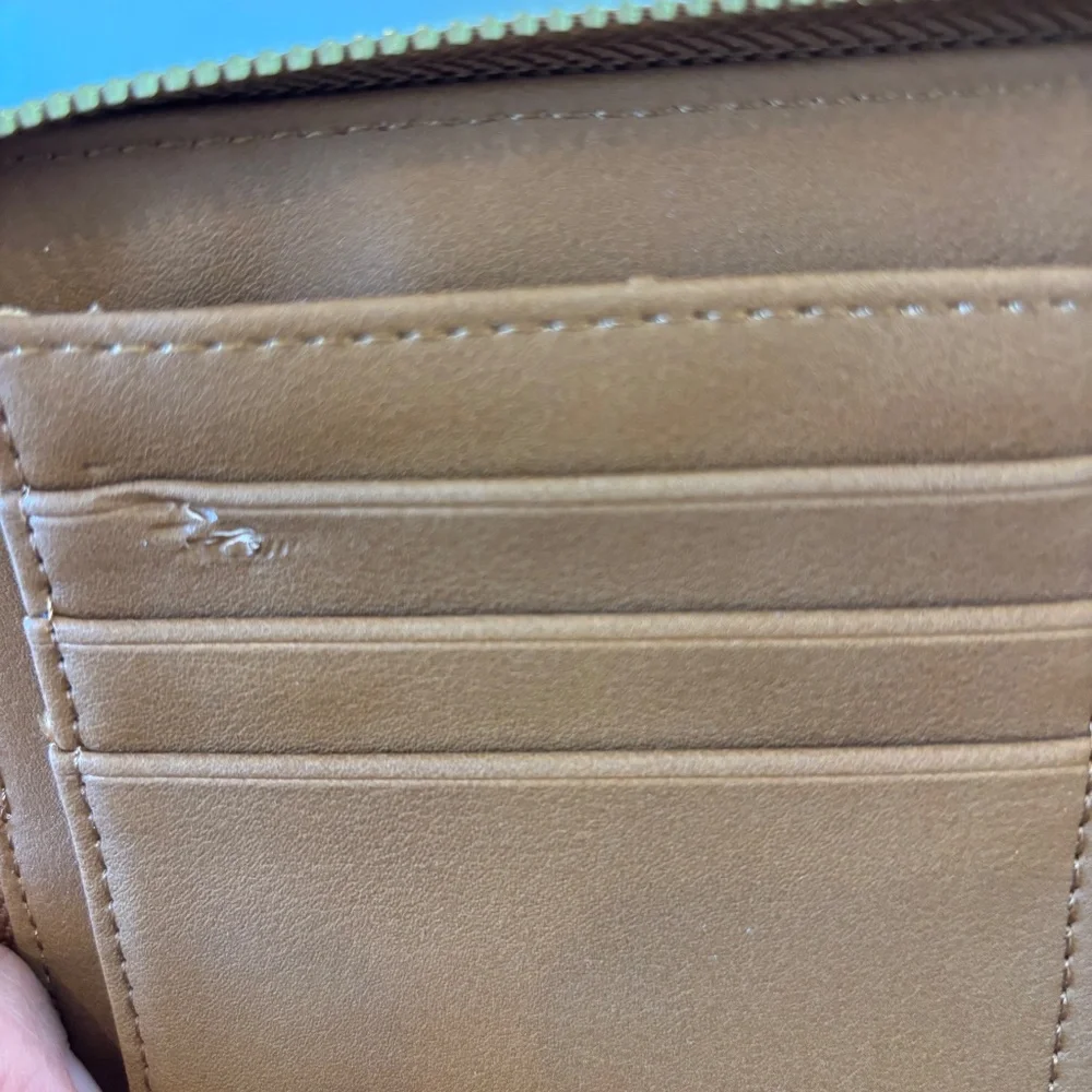 Parfois Two-Tone Colorblock Wallet - Red/Brown Suede - Celine Style